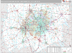 Dallas-Fort Worth-Arlington Metro Area Digital Map Premium Style